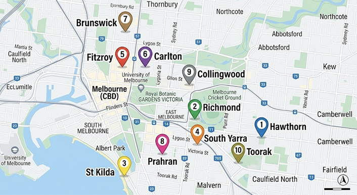 Local SEO Across Melbourne's Suburbs Map