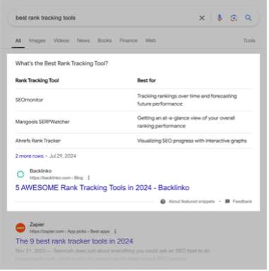 Traditional Feature Snippet